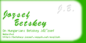 jozsef betskey business card